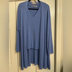 Soft Surroundings Blue Women's Cardigan Sweater and Tank